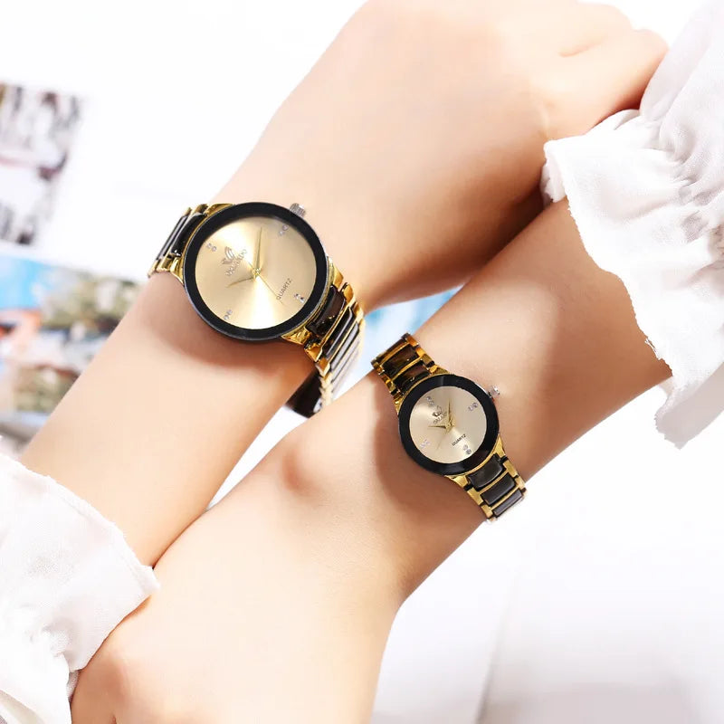 ORLANDO, relojes de lujo para hombre, recién llegado, reloj de pulsera de acero de cuarzo dorado y negro, reloj exquisito Masculino, reloj de moda