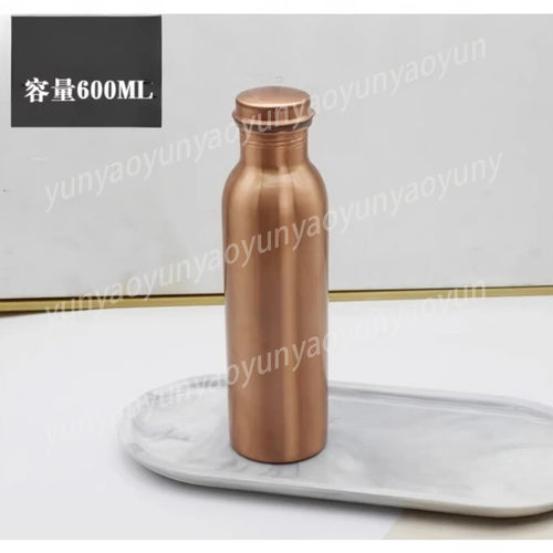Handmade Pure Copper Water Bottle, Container for Yoga and Outdoor Sports, Traditional Metal Canteen