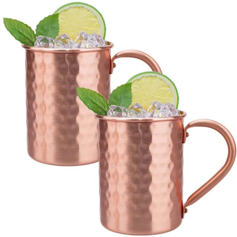 Nuevas tazas 100% cobre puro, tazas Moscow Mule de cobre puro sólido, tazas de cóctel de 400 ml, tazas para cerveza, leche y otras bebidas.