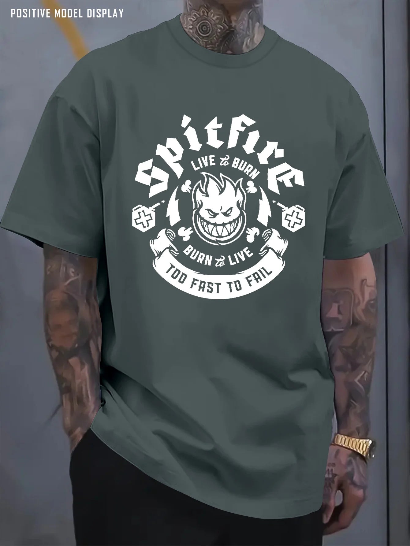 Camiseta de manga corta con cuello redondo para hombre, 100% algodón, informal, holgada, con estampado de letras, cómoda, deportiva, para verano