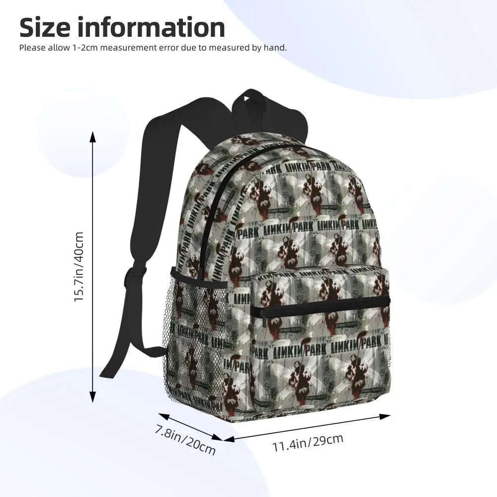 L-Linkin-S P-Park-S Band Mochila para estudiantes Mochila escolar Mochila de viaje para senderismo para niños y niñas Mochila de moda Bolsos de hombro