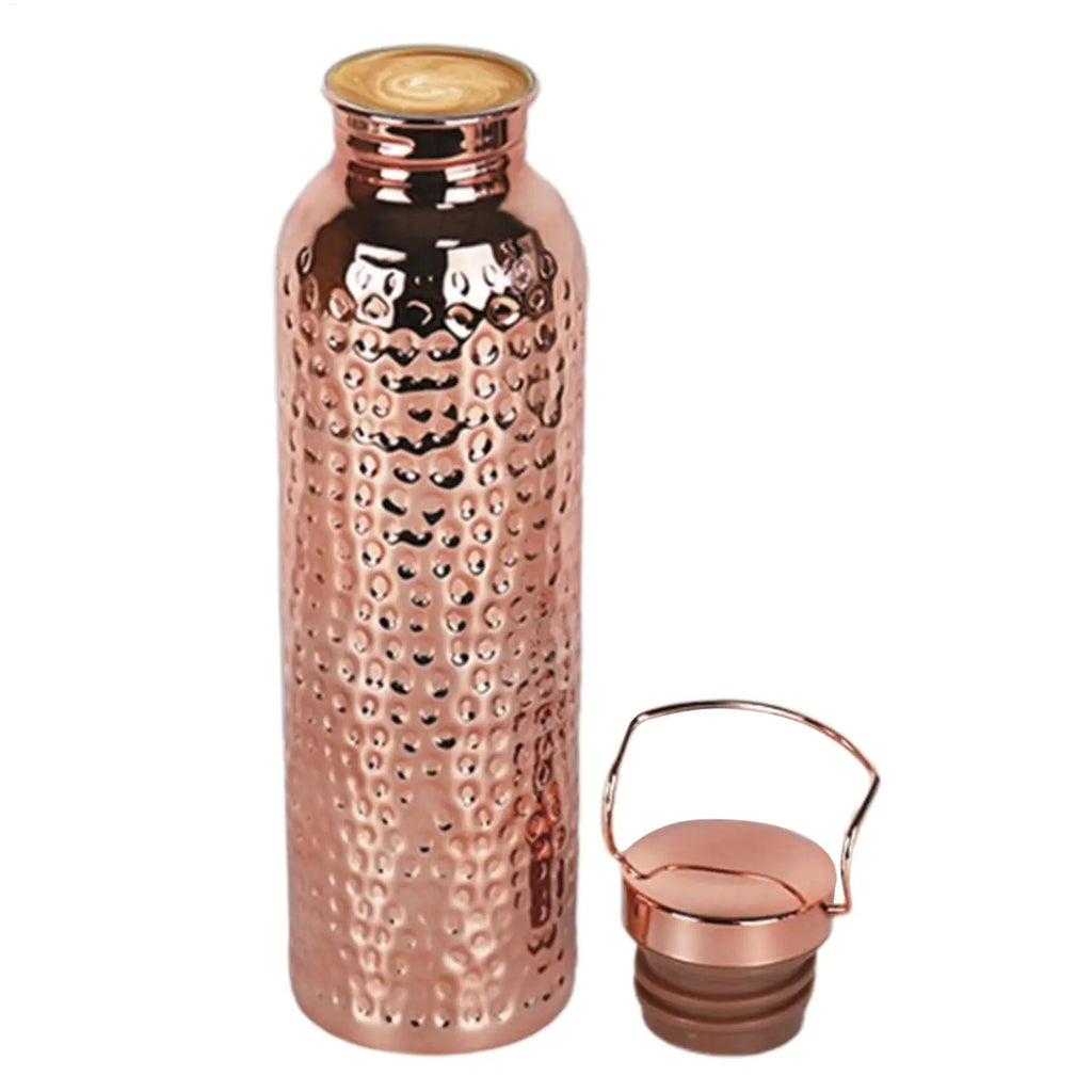 Botella de Agua de Acero Inoxidable 304 de 800 ml con Recubrimiento de Cobre Electroplacado   Vasos Térmicos   Botella con Diseño Martillado    para acampar y hacer senderismo