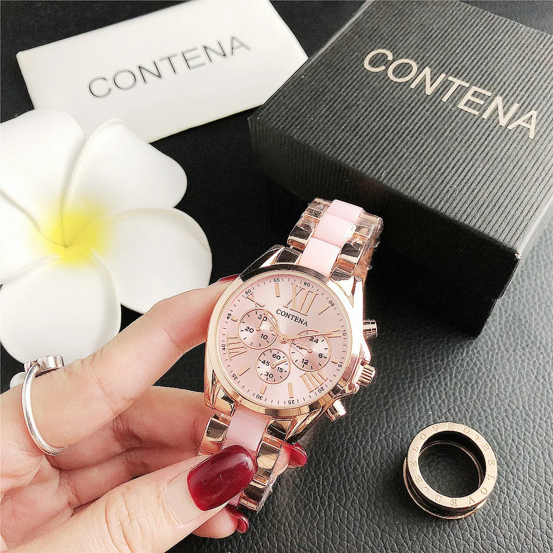 CONTENA Top Brand Luxury Watches for Women Fashion Creative Steel Bracelet Women's Watches Ladies Quartz Watch Reloj Mujer
