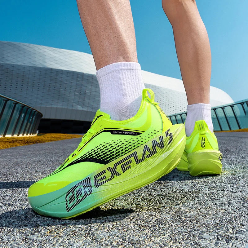 Zapatillas de Running para Hombre con Placa de Carbono, Ultraligeras, Transpirables, con Amortiguación, Antideslizantes, para Maratón, Carreras, Entrenamiento