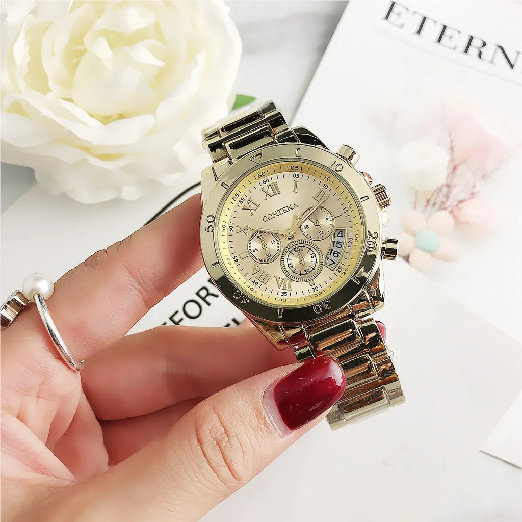 CONTENA Top Brand Luxury Watches for Women Fashion Creative Steel Bracelet Women's Watches Ladies Quartz Watch Reloj Mujer