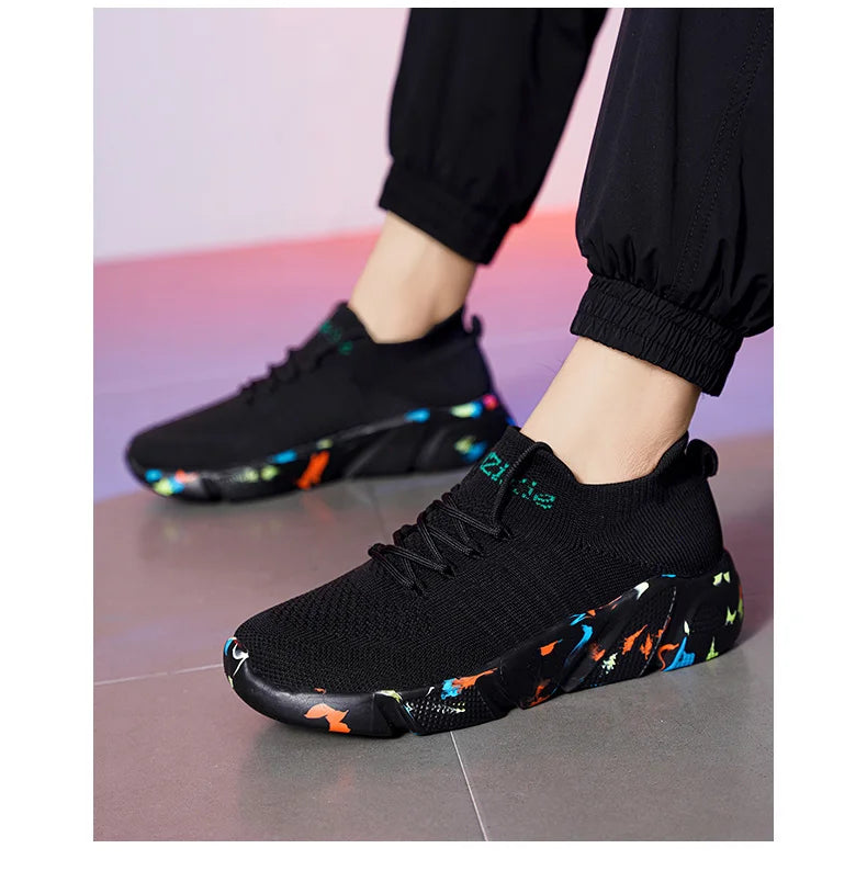 Zapatillas de deporte para hombre, zapatos para mujer, calcetines de tendencia de tenis, zapatos para caminar, mocasines, transpirables, informales, para correr, verano, verde, talla grande 35-47
