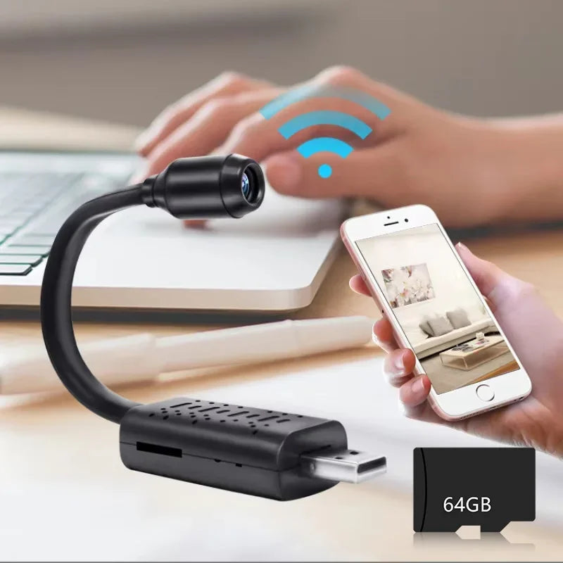 Mini Cámara de Seguridad WiFi 1080P – Visión Nocturna, Detección de Movimiento, Grabación en Bucle