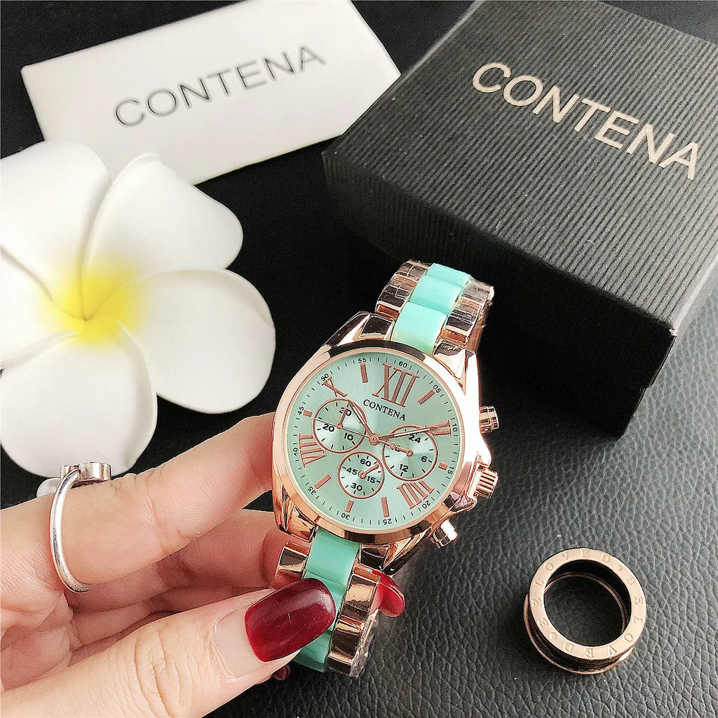 CONTENA Top Brand Luxury Watches for Women Fashion Creative Steel Bracelet Women's Watches Ladies Quartz Watch Reloj Mujer