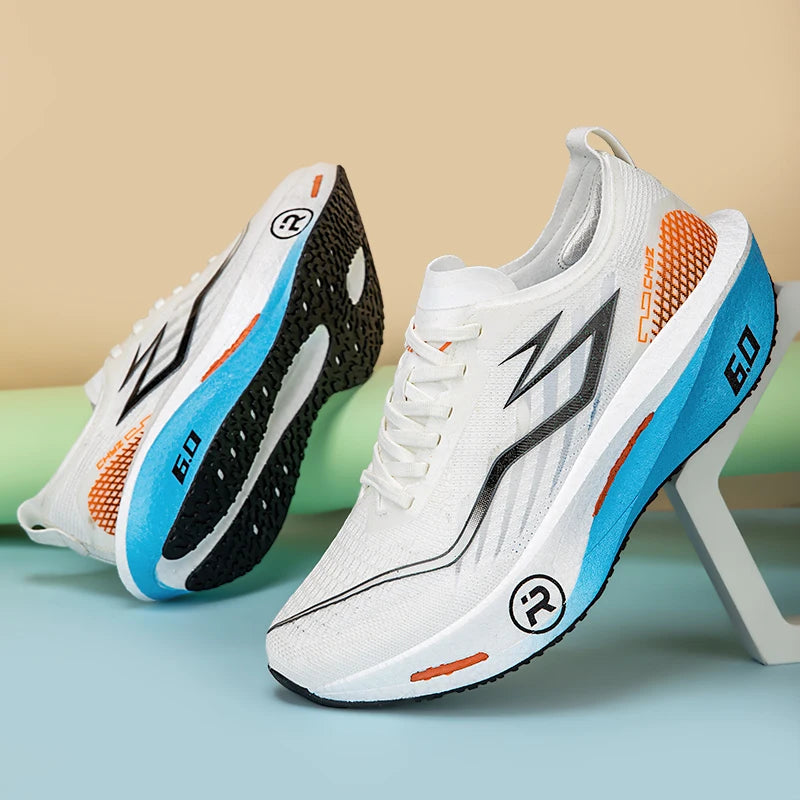 Zapatillas para correr para hombre, zapatillas deportivas para maratón con placa de carbono, transpirables, ligeras, cómodas, antideslizantes, deportivas especiales para mujer