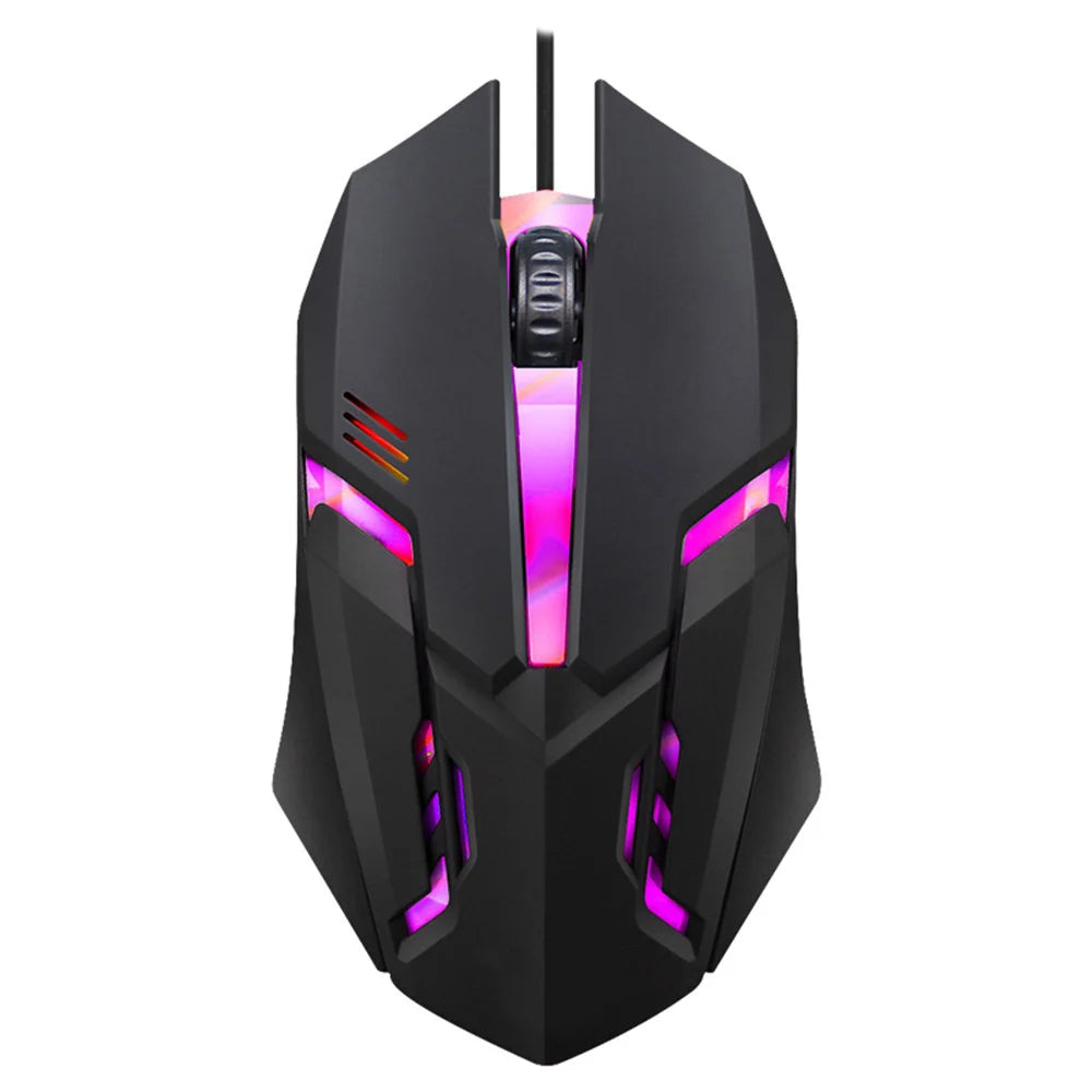 Mouse Gamer USB con Luz RGB – 1600 DPI, 4 Botones Programables, Cable 1.2m
