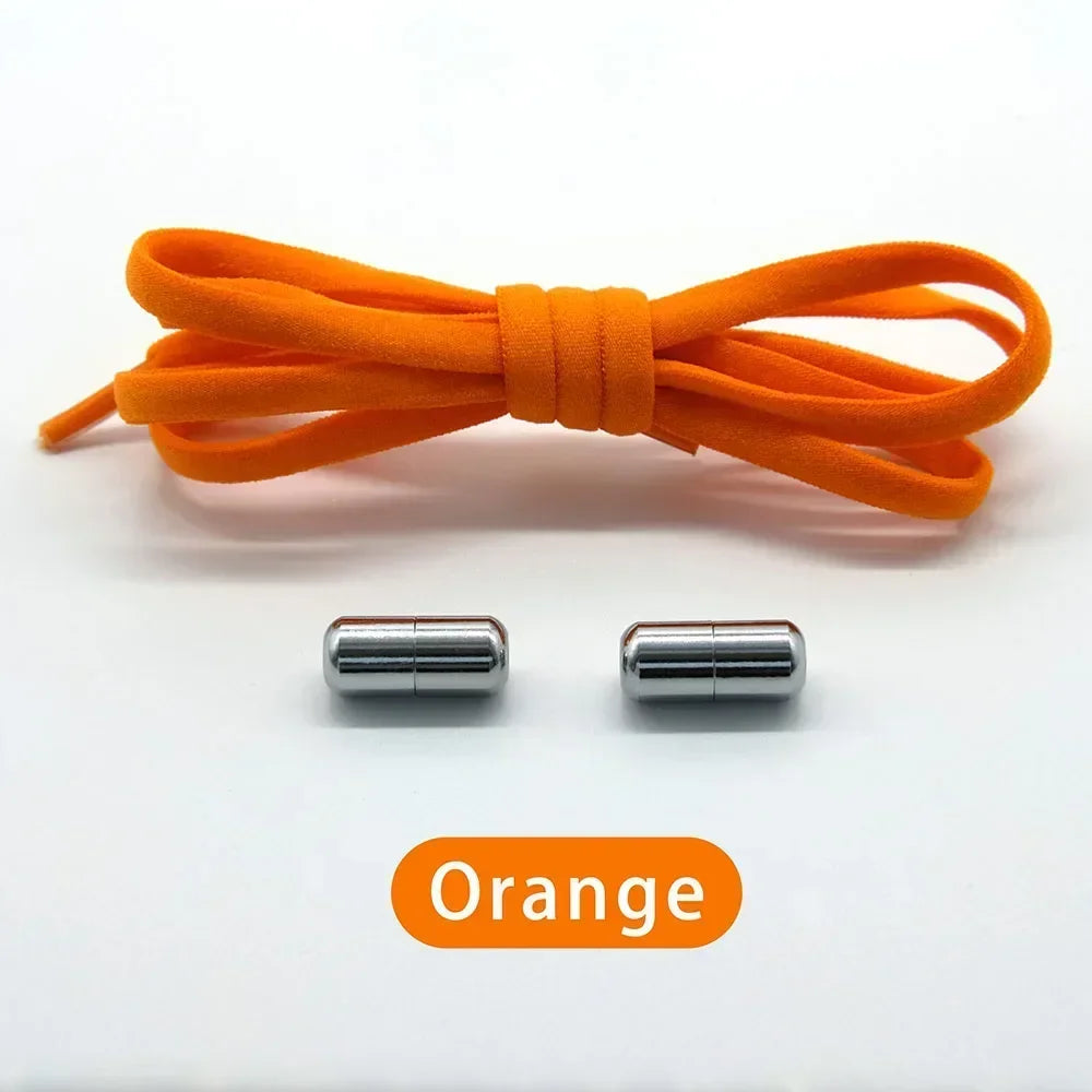 Cordones elásticos sin atar, cordones semicirculares para zapatillas de deporte para niños y adultos, cordones de bloqueo de Metal para perezosos rápidos, cuerdas para zapatos