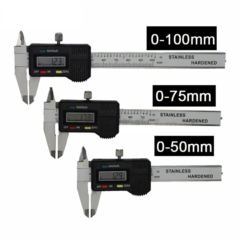 Mini calibrador Digital de acero inoxidable, calibrador Vernier electrónico de 50mm, 70mm y 100mm, calibrador deslizante, medidor de espesor de gemas