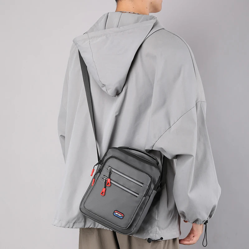 Bolso de hombro minimalista y elegante para hombre, bandolera con múltiples compartimentos de gran capacidad, bolso de hombro duradero para ir al trabajo
