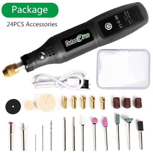 3.7V Cordless Mini Drill Polishing Engraving Pen USB Cordless Rotary Tool Kit Woodworking Engraver Pen DIY Dremel Tools 16000r