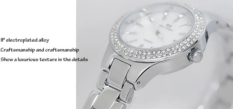 Reloj BS para mujer Beimu Face clásico ligero marca de lujo temperamento pulsera de Metal resistente al agua relojes de cuarzo de moda para mujer