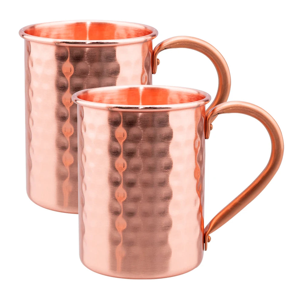 Taza de cobre puro Vintage de 400ml, textura de martillo engrosada, taza de café con leche para desayuno de cobre 100%, vaso de té hecho a mano