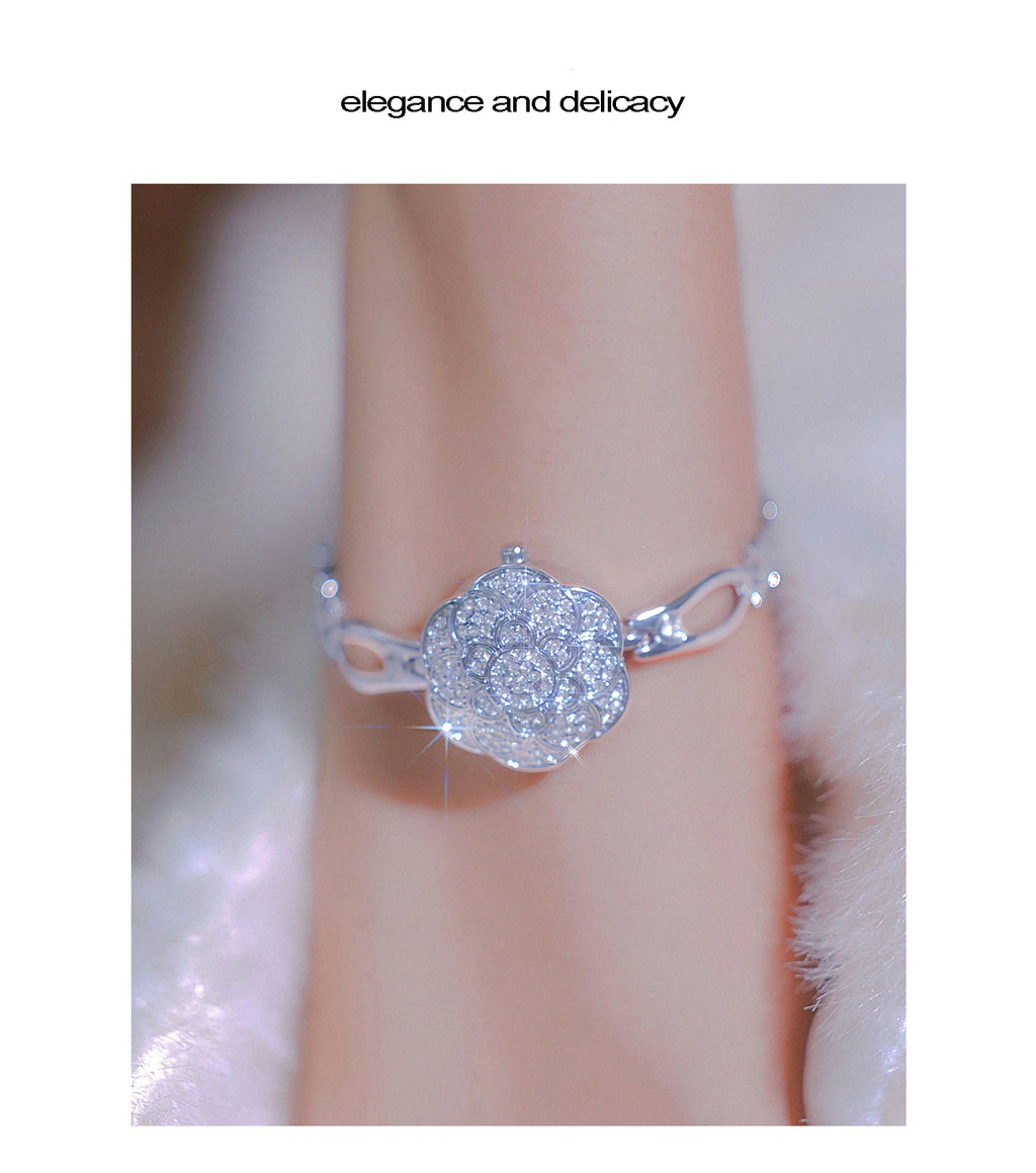 Reloj de mujer Camelia Flip-top reloj de cuarzo ligero de lujo exquisito temperamento pulsera reloj de mujer regalo