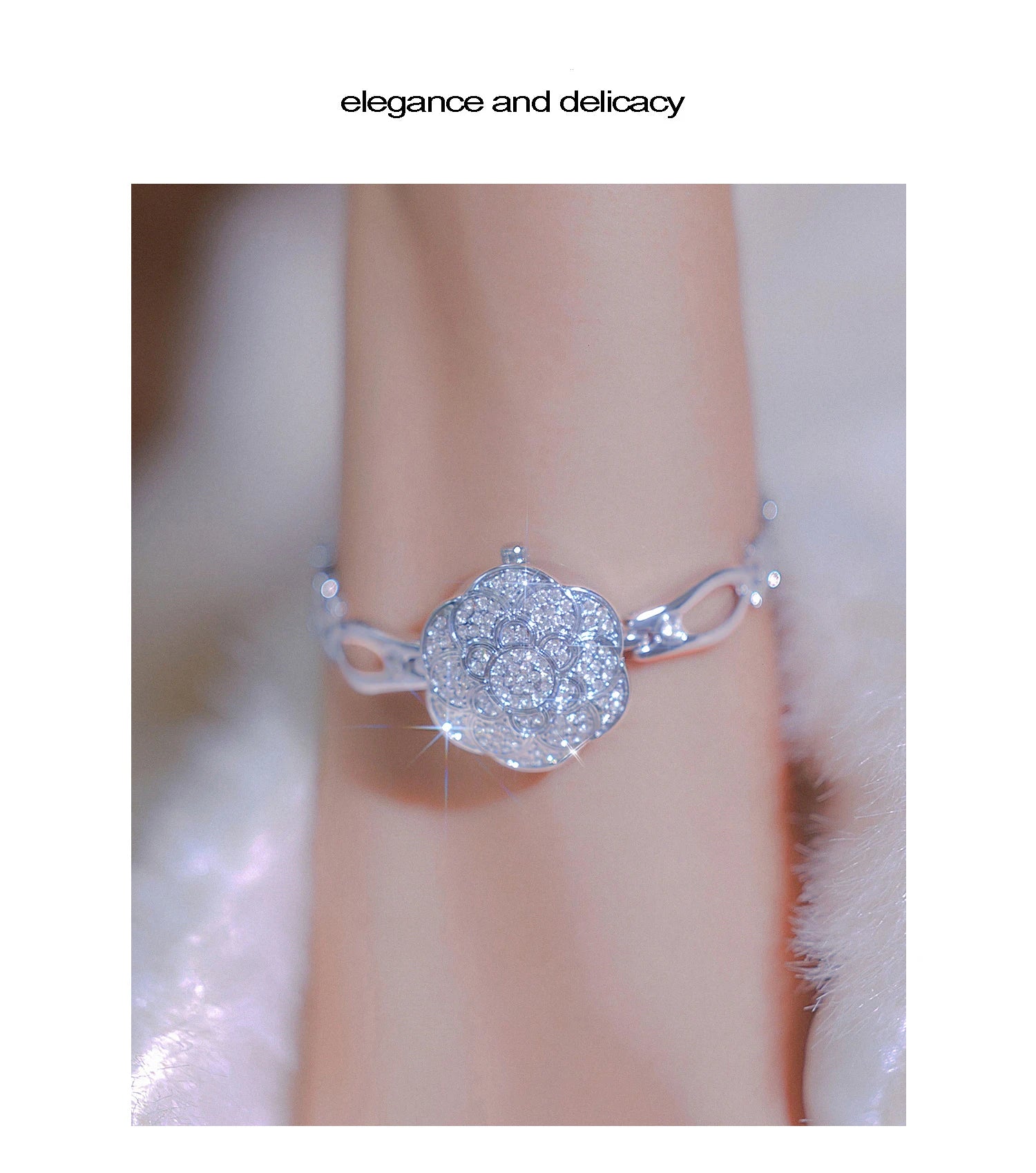 Reloj de mujer Camelia Flip-top reloj de cuarzo ligero de lujo exquisito temperamento pulsera reloj de mujer regalo