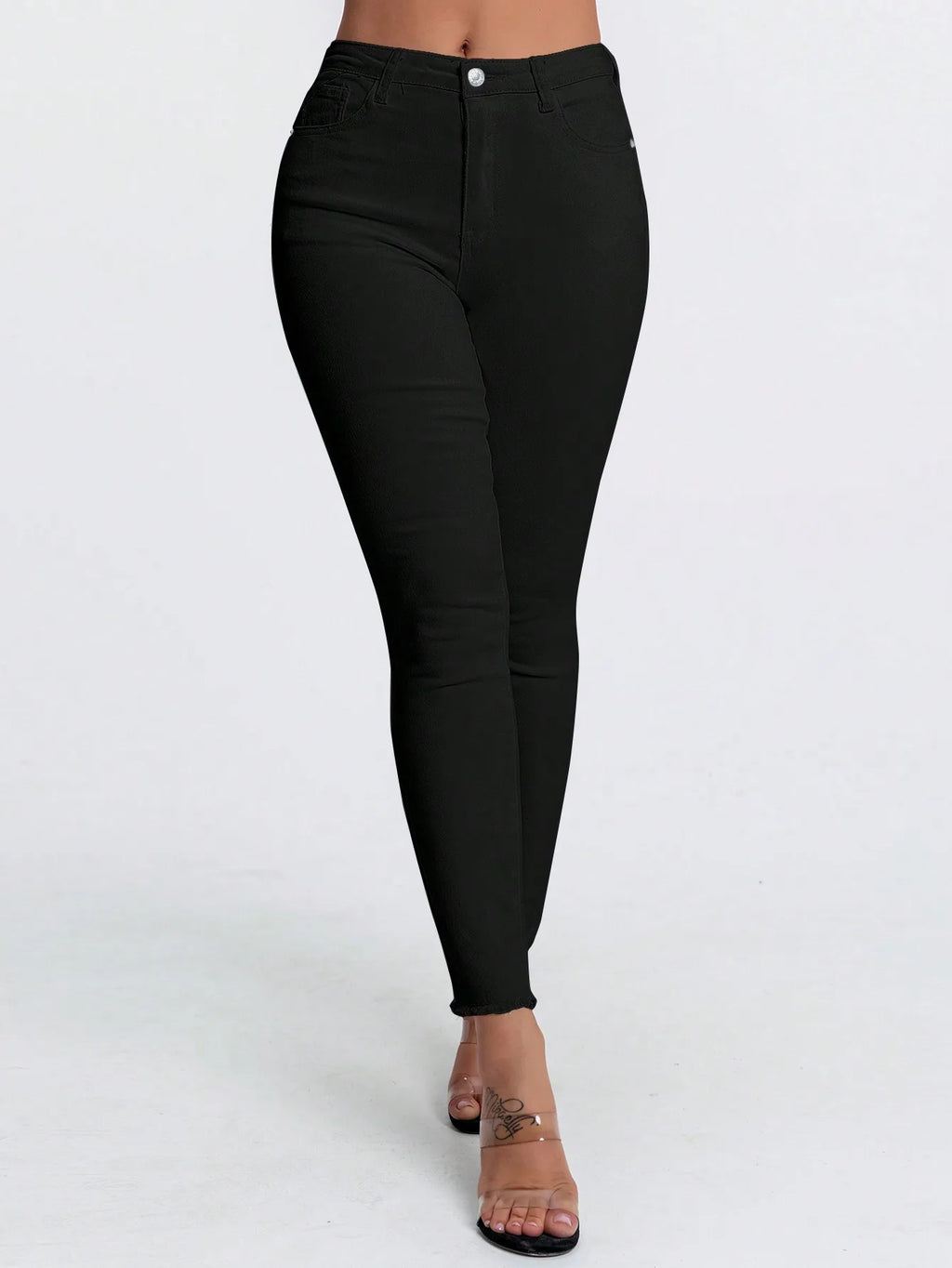 Jeans de Cintura Alta y Corte Ajustado para Mujer, Jeans de Mezclilla Elásticos y Ajustados, Ropa Casual Elegante, Perfecta para Uso Diario
