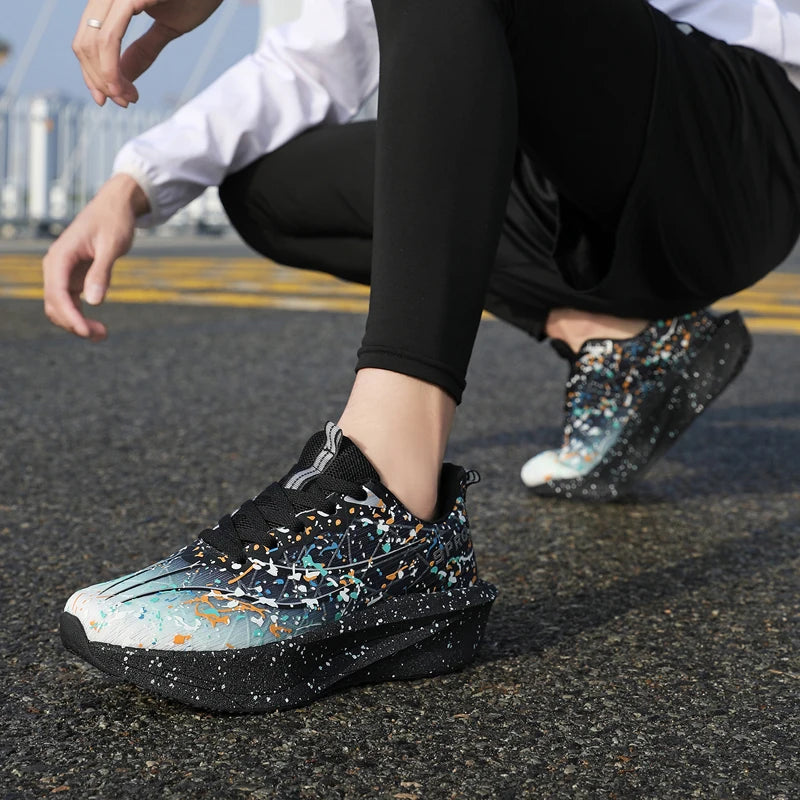 Zapatillas Deportivas para Mujer con Placa de Carbono Degradada, Amortiguadoras, Transpirables, Ligeras y Antideslizantes