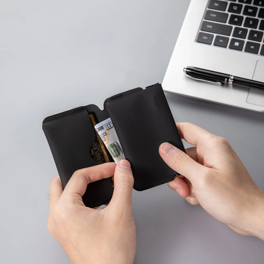 Cartera Magnética Plegable Mini EDC Ultraligera y Portátil, Monedero Multifuncional para Hombres y Mujeres, Tarjetero Delgado Bifold para Identificación