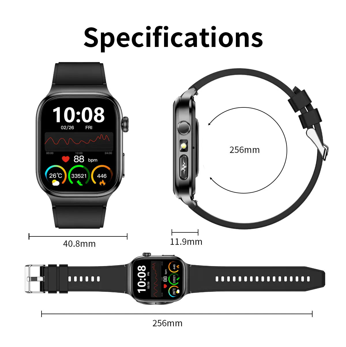 Nuevo Reloj Inteligente de Salud Nivel Hospitalario 2026 con Medición de Grasa Corporal, ECG, Oxígeno en Sangre, Presión Arterial, Pantalla AMOLED HD, Llamadas y Funciones Deportivas para Hombre