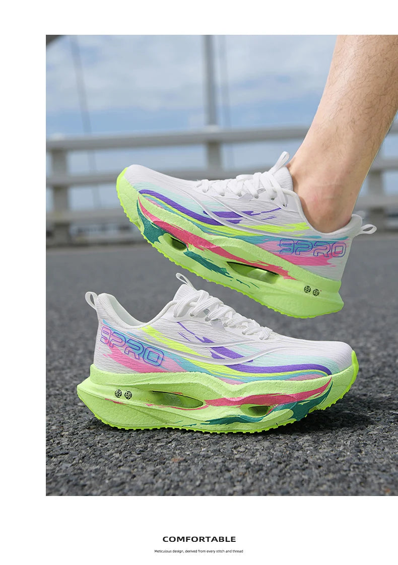 Zapatillas Deportivas para Hombre, Especializadas para Maratón, con Placa de Carbono, Transpirables, Ligeras, Cómodas, Antideslizantes, para Mujer
