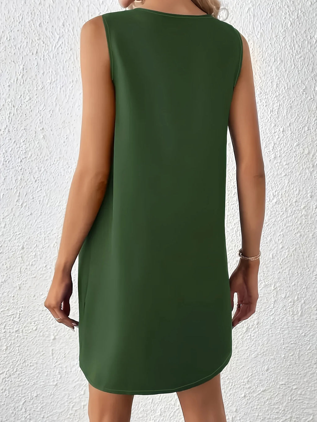 Vestido de color sólido para festival de verano tejido de talla grande para mujer