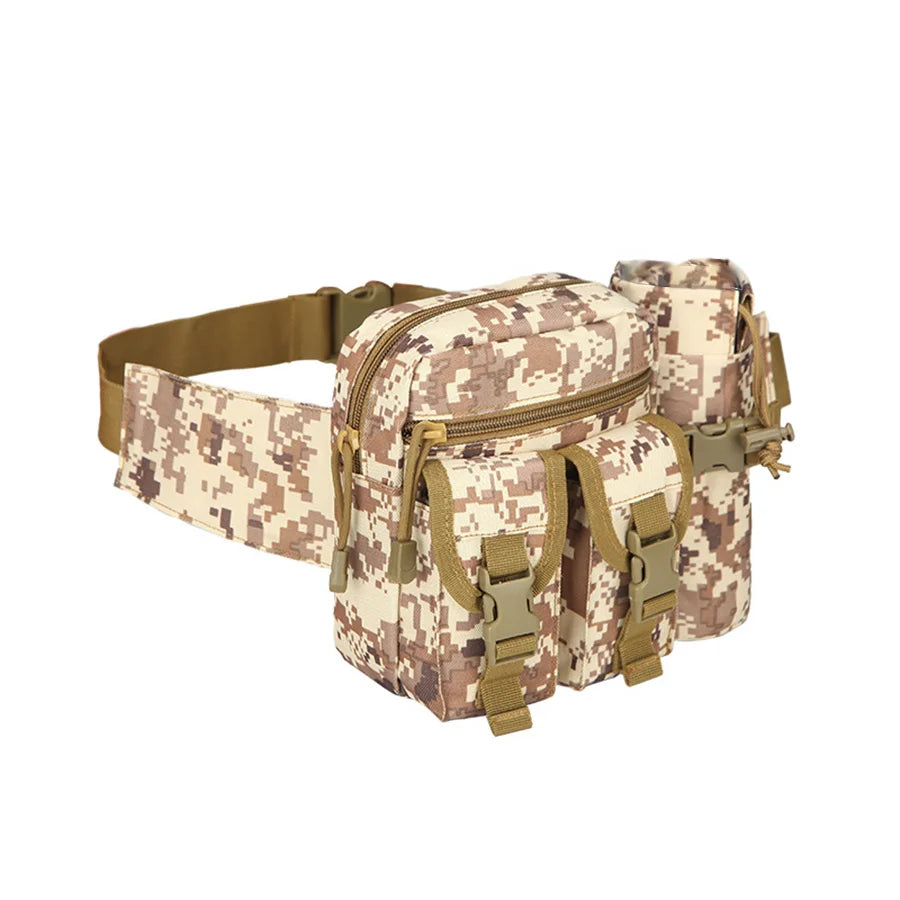 Riñonera Deportiva con Portabotella – Desmontable, para Trekking, Camping y Ciclismo