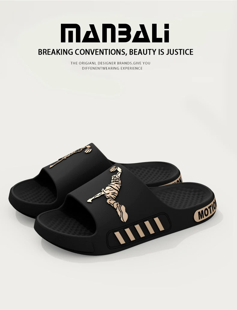Zapatillas de hombre para uso al aire libre, casa de verano, ducha de suela gruesa, deportes antideslizantes, zapatillas frescas para refrescar
