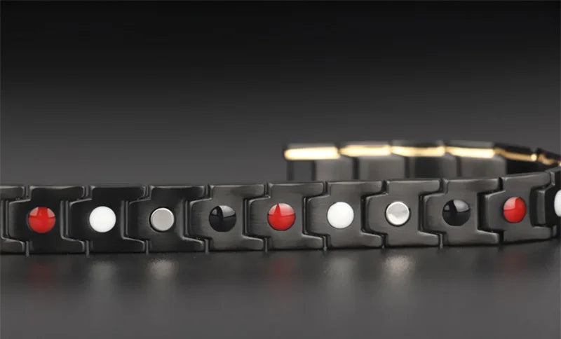 Gran oferta, pulsera de lujo a la moda para la salud, pulsera de energía para hombres, pulseras biomagnéticas antifatiga y antiradiación de acero inoxidable, joyería