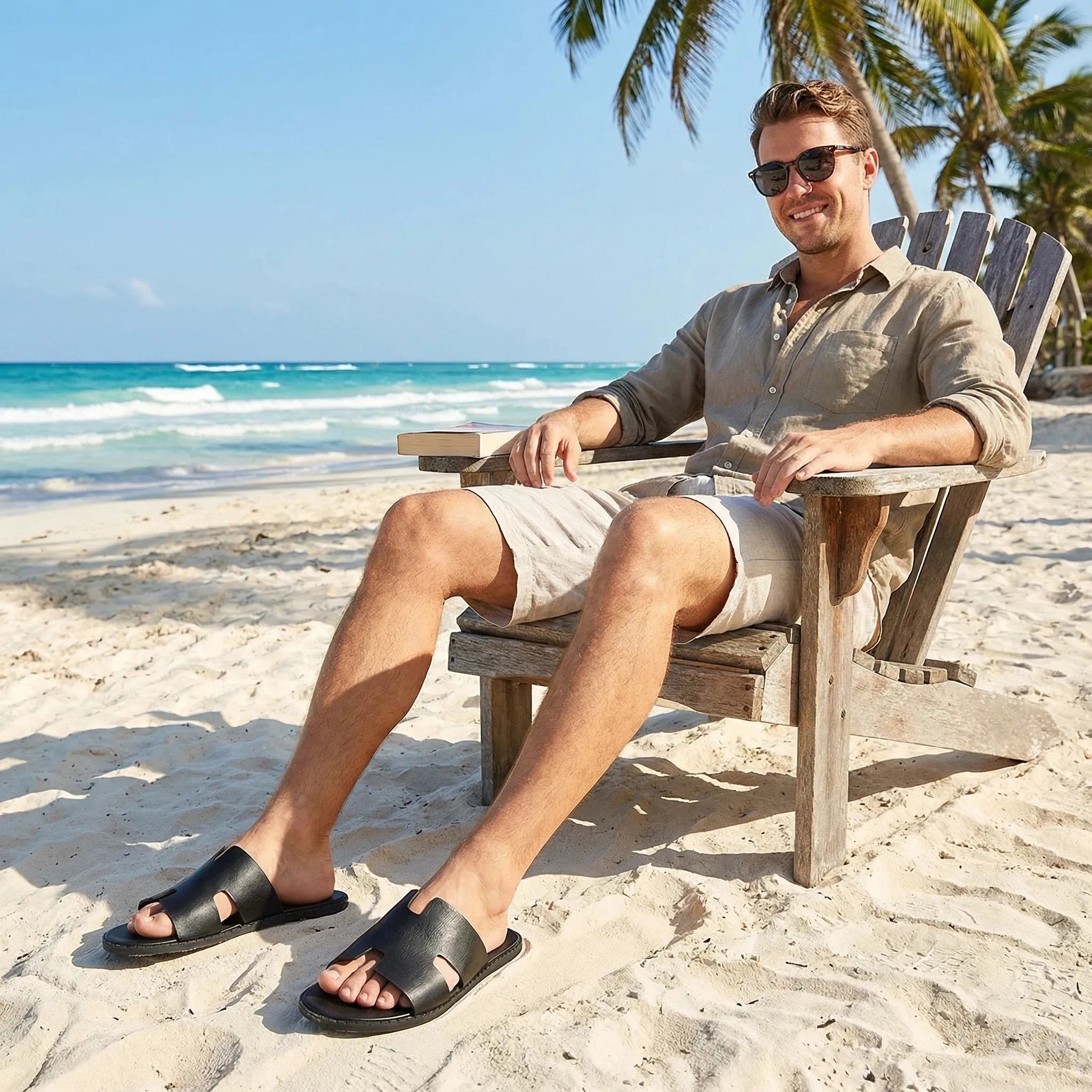 Nuevas sandalias casuales para hombre, para uso diario, baño, exterior, antideslizantes, resistentes al desgaste, ligeras y frescas.