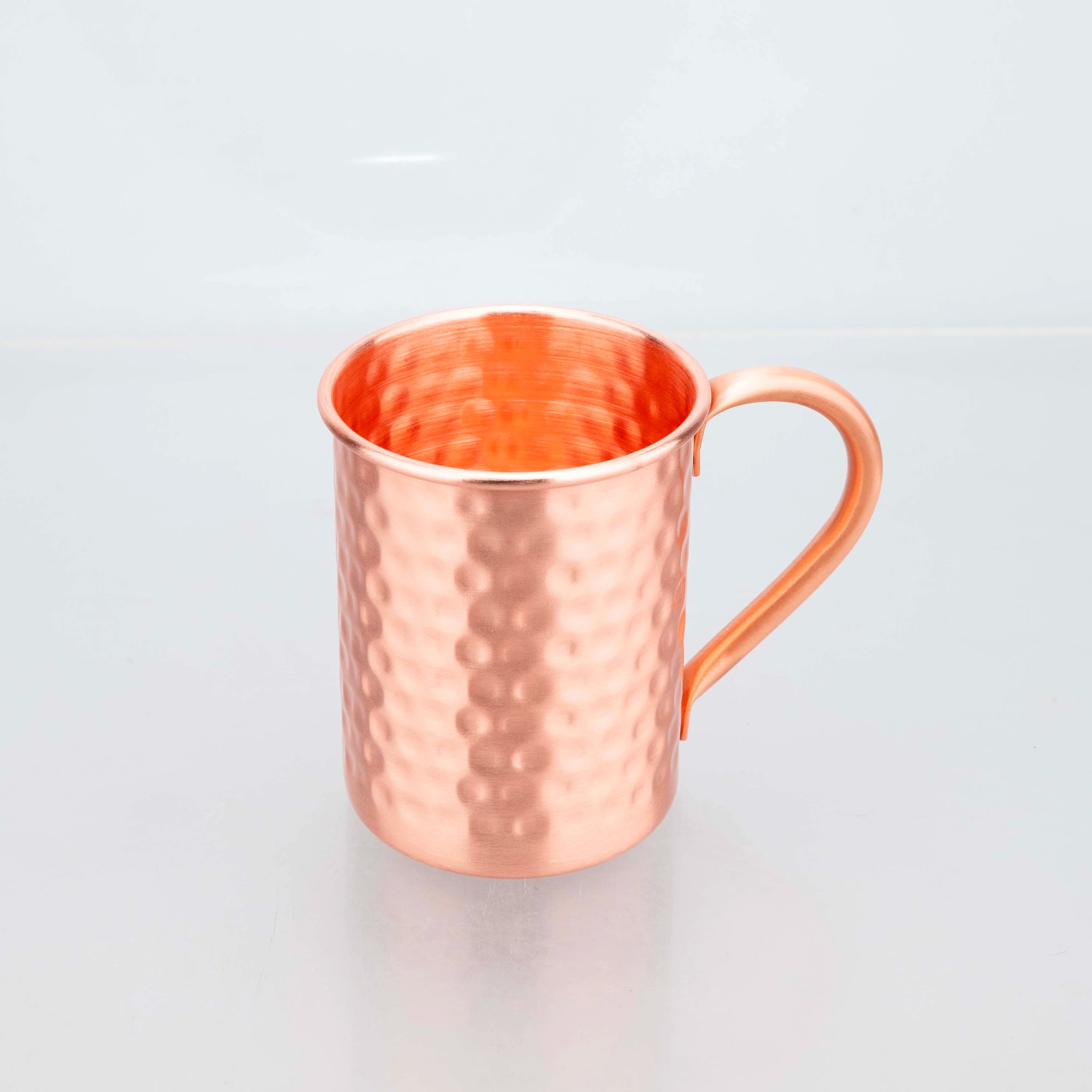 Taza de cobre puro Vintage de 400ml, textura de martillo engrosada, taza de café con leche para desayuno de cobre 100%, vaso de té hecho a mano