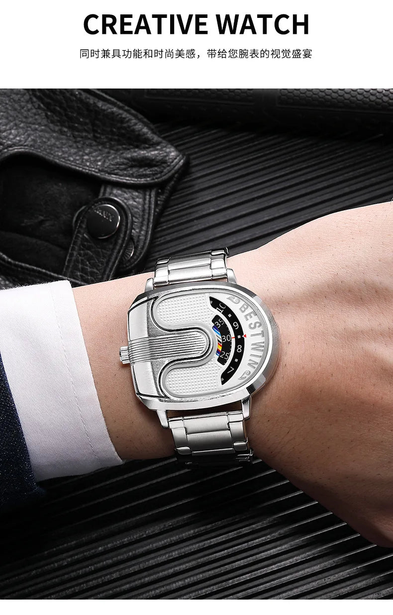 Relojes dorados de lujo para hombre, diseño único, banda de acero inoxidable, Dropship dorado, reloj masculino de alta calidad