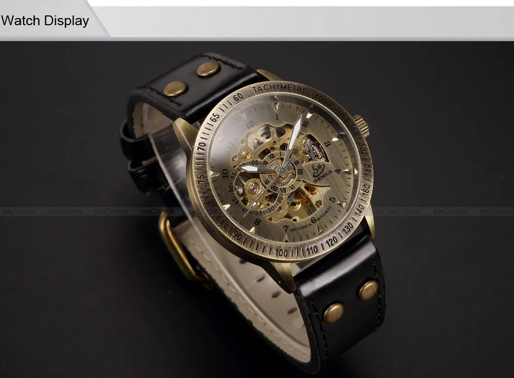 Relojes mecánicos automáticos para hombre, reloj de pulsera con esqueleto de Tourbillon, luminoso, de lujo
