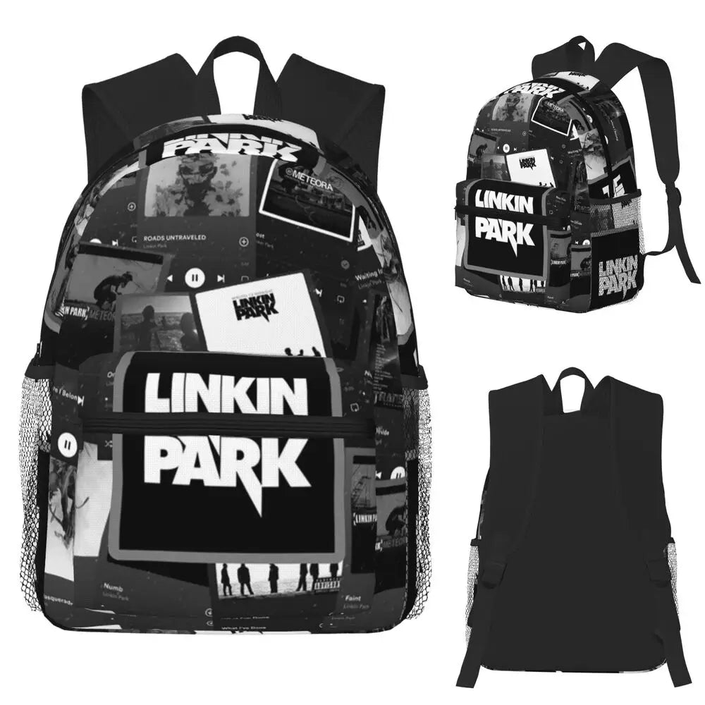 L-Linkin-S P-Park-S Band Mochila para estudiantes Mochila escolar Mochila de viaje para senderismo para niños y niñas Mochila de moda Bolsos de hombro