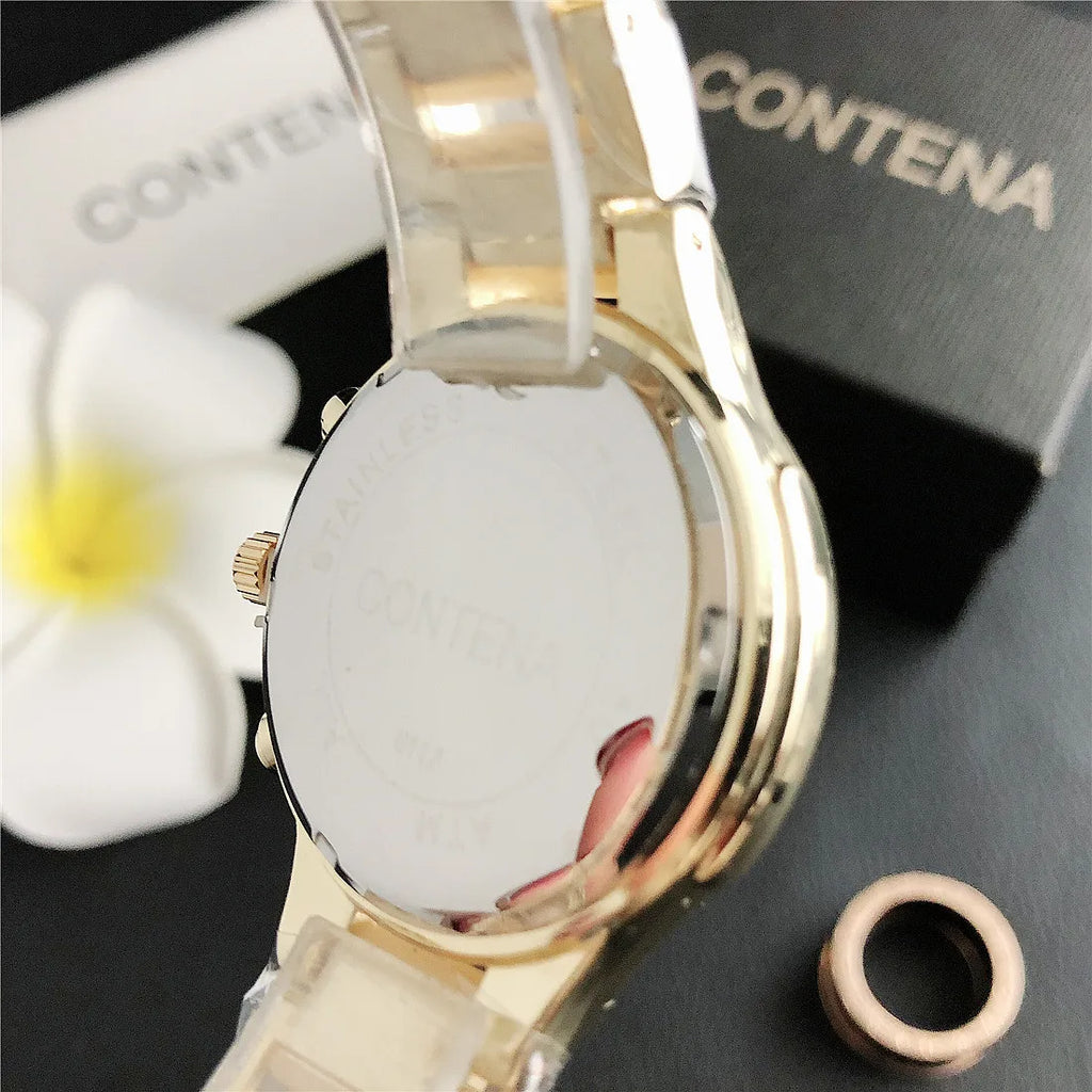 CONTENA Top Brand Luxury Watches for Women Fashion Creative Steel Bracelet Women's Watches Ladies Quartz Watch Reloj Mujer