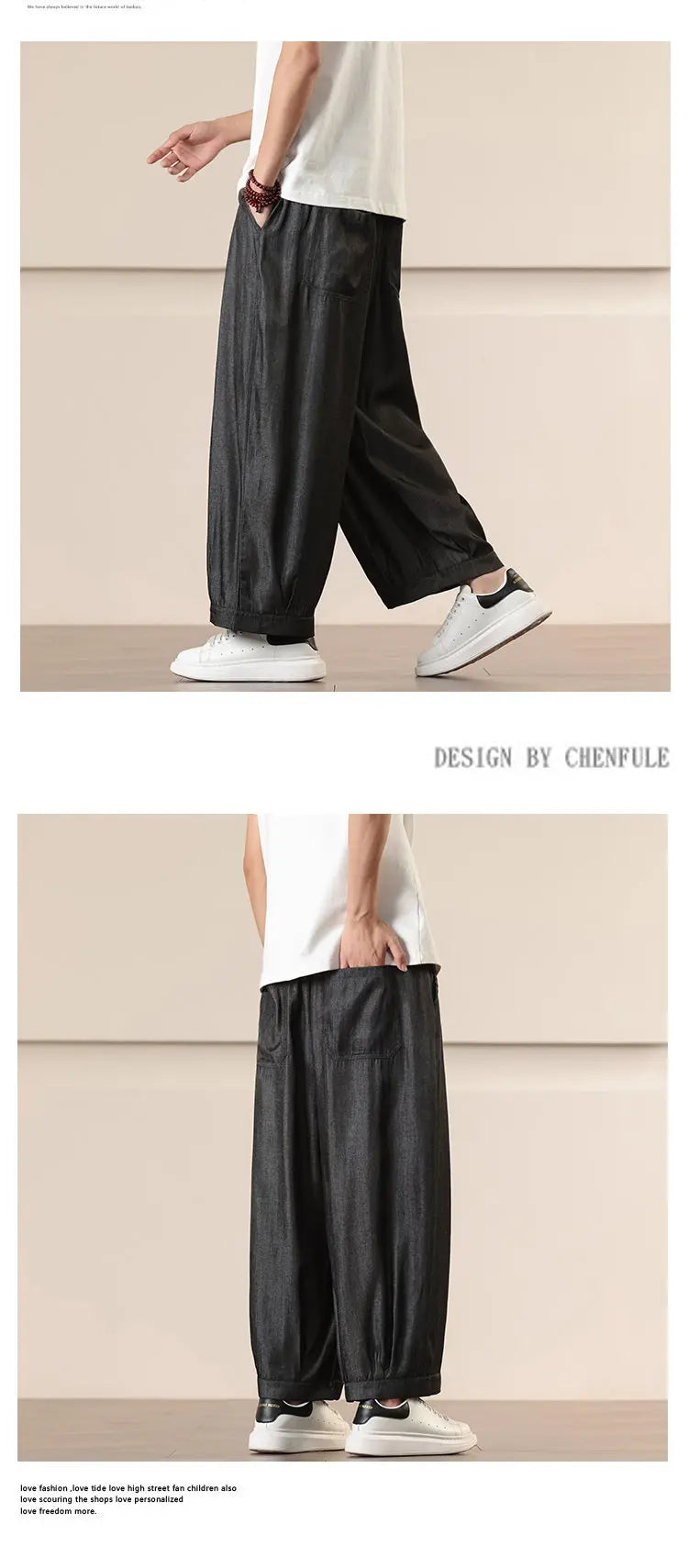Pantalones Anchos Holgados de Hombre Estilo Chino para Primavera 2026, Pantalones Harem Casuales de Nueve Puntos para Hombre, Joggers Hip Hop de Otoño