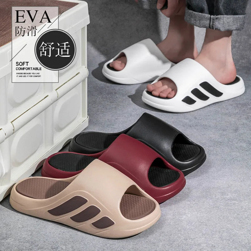 Nuevas zapatillas deslizantes para hombre con un sentido, alto valor estético, uso externo, parte inferior gruesa antideslizante, zapatillas frescas de playa para hombre