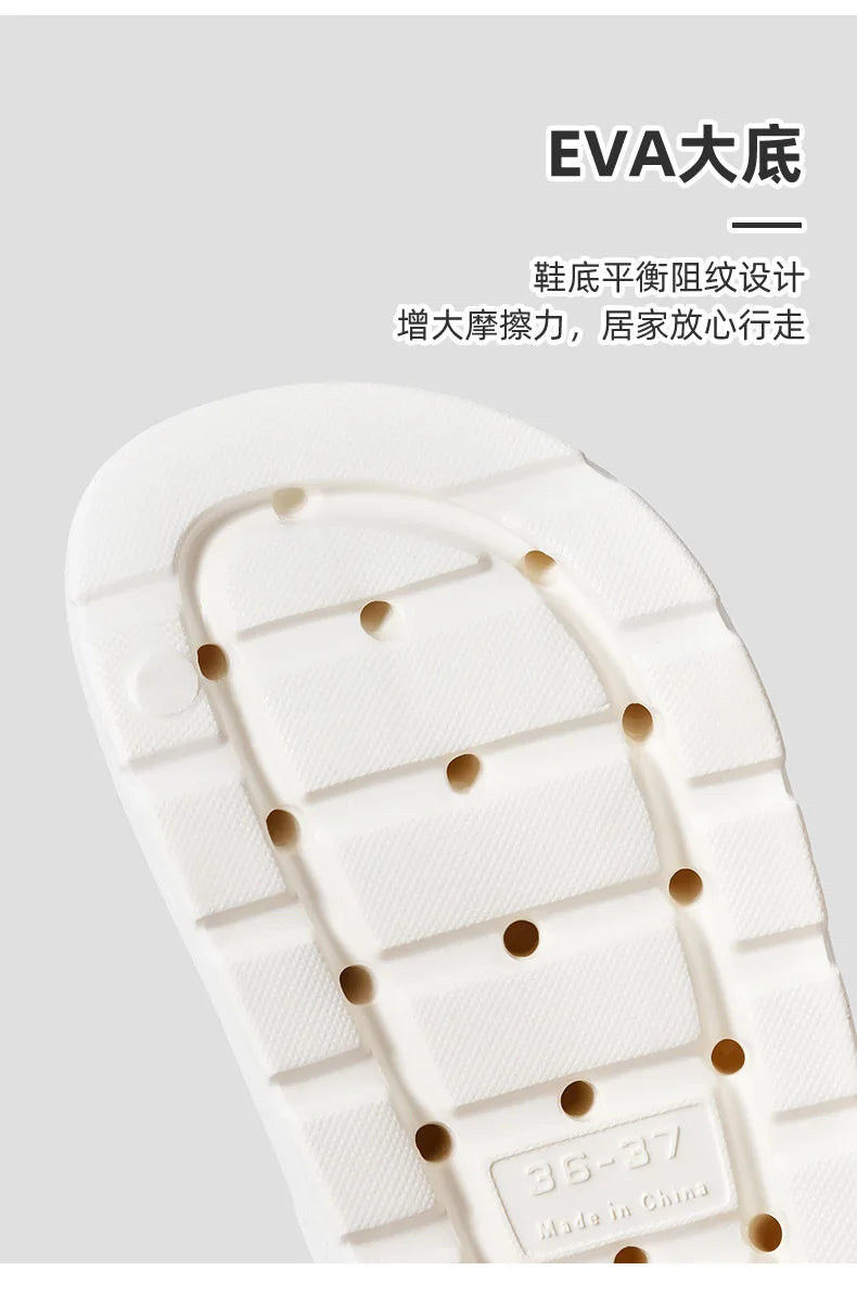 Comwarm, zapatillas de plataforma para mujer, sandalias suaves de suela gruesa de EVA, zapatillas de tacón plano de fondo alto a la moda, chanclas informales antideslizantes para casa