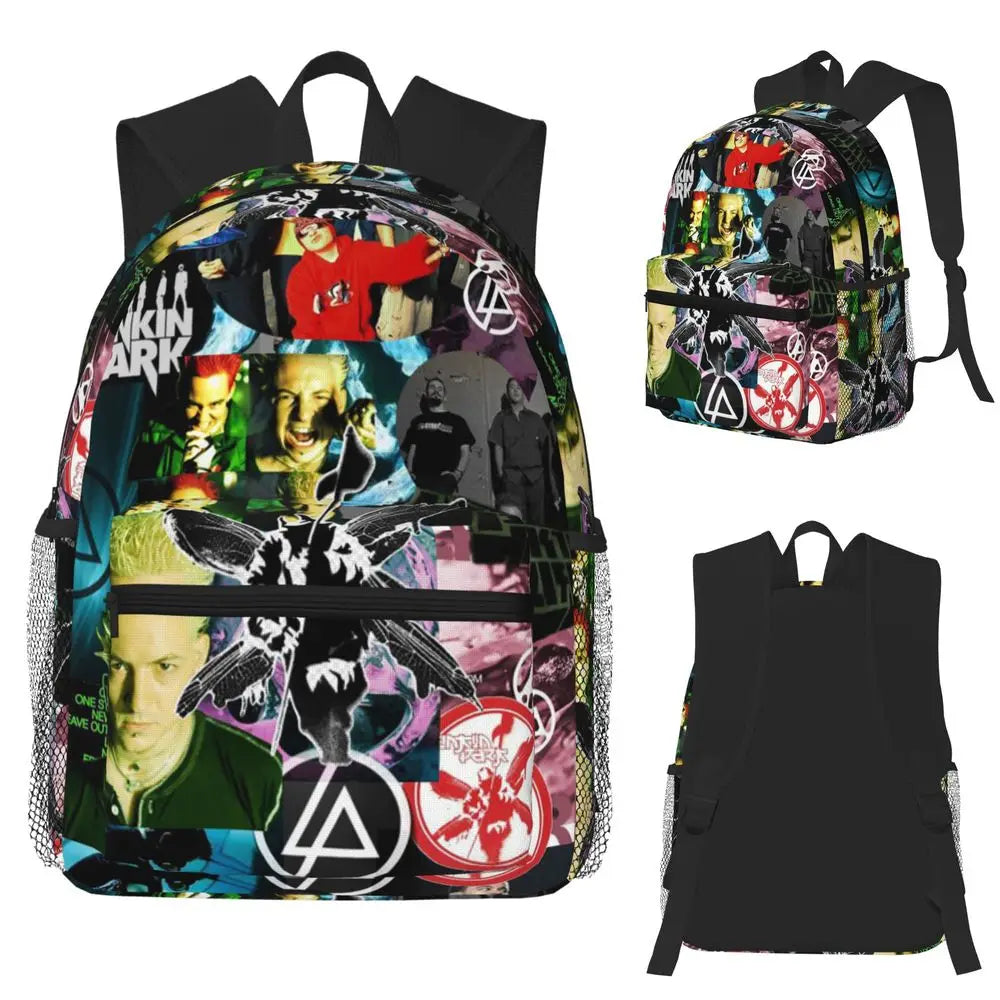 L-Linkin-S P-Park-S Band Mochila para estudiantes Mochila escolar Mochila de viaje para senderismo para niños y niñas Mochila de moda Bolsos de hombro