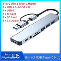 8-in-2 USB-C Hub – USB 3.0, SD/TF Card Reader & 3.5mm Audio for MacBook & Laptop
