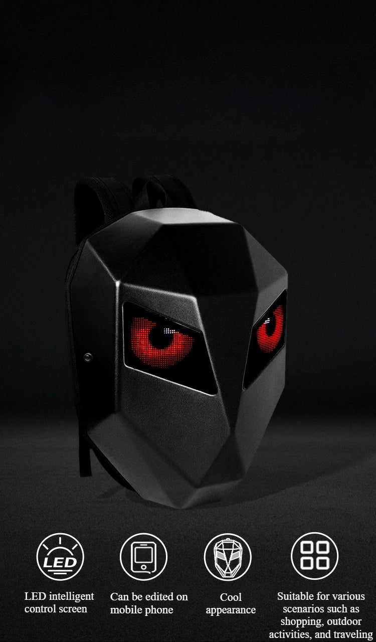 Mochila LED con Pantalla para Viajes de Negocios, Mochila para Portátil, Mochila Expandible para Motocicleta y Ciclismo para Hombre