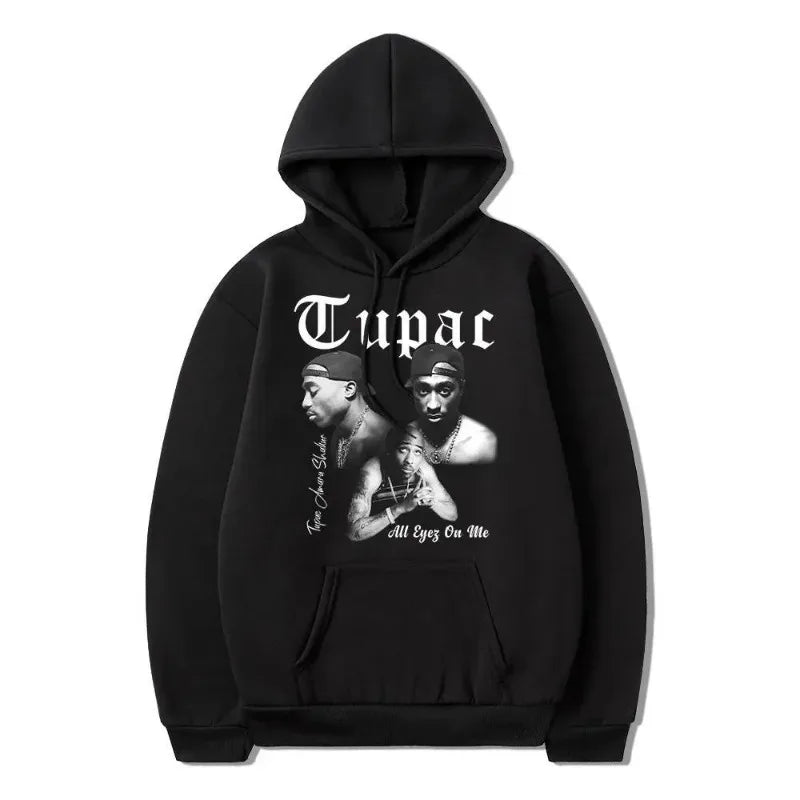 Sudadera con capucha de rapero Tupac 2pac para hombre y mujer, ropa, sudadera, sudaderas con capucha para hombre y mujer, sudaderas con estampado de letras a la moda, sudaderas holgadas e informales