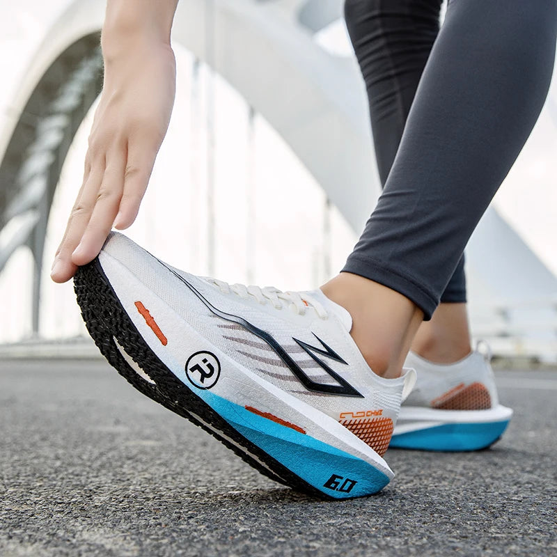 Zapatillas para correr para hombre, zapatillas deportivas para maratón con placa de carbono, transpirables, ligeras, cómodas, antideslizantes, deportivas especiales para mujer