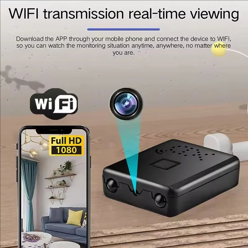 Mini Cámara Espía WiFi Full HD 1080P – Visión Nocturna, Detección de Movimiento, Inalámbrica