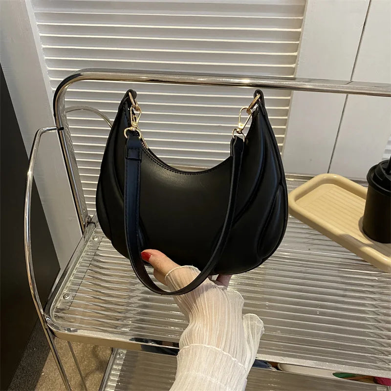 Elegante bolso de axila de cuero de Pu en relieve para mujer, bolso de hombro, bolso de mano de moda, bolso cruzado versátil para ir al trabajo