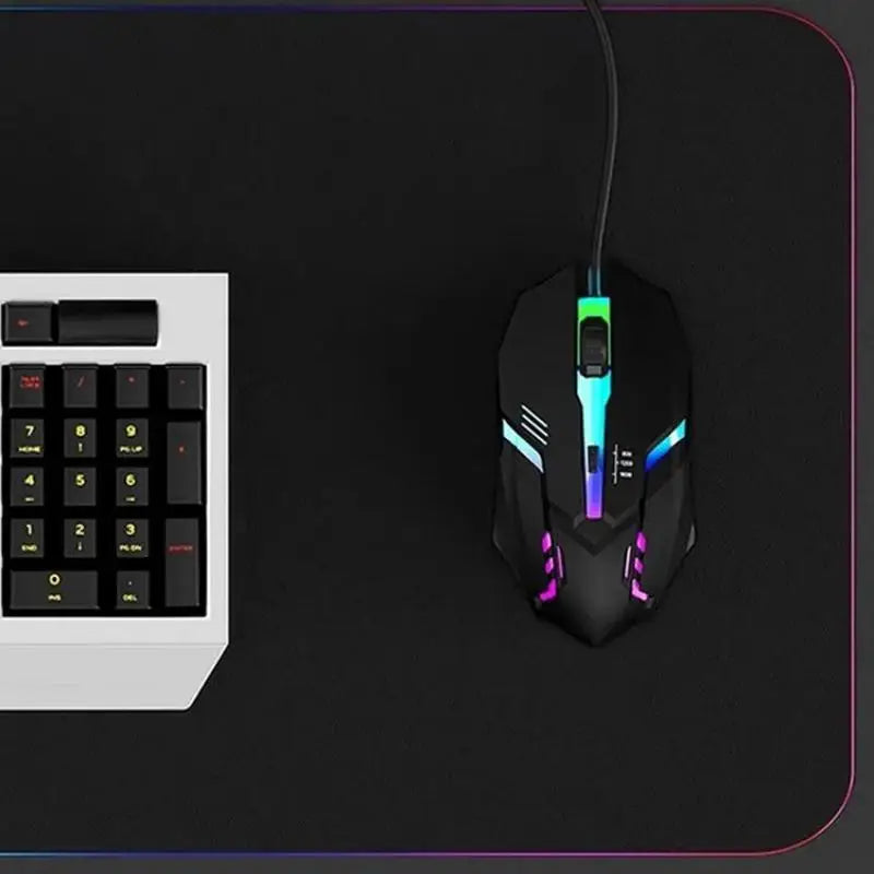 Mouse Gamer USB con Luz RGB – 1600 DPI, 4 Botones Programables, Cable 1.2m