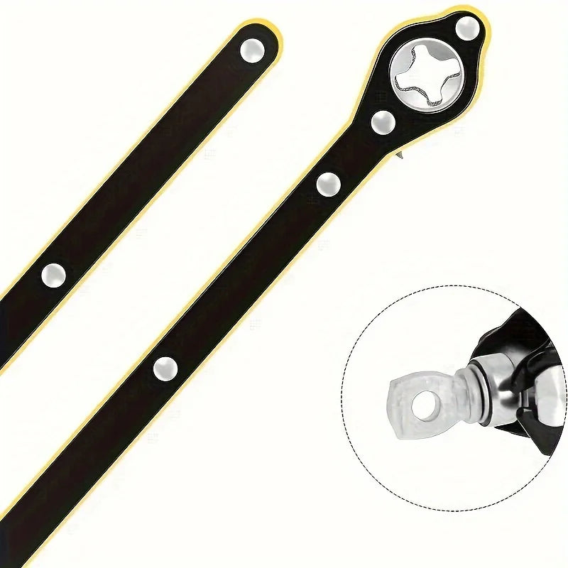 Llave de trinquete de gato que ahorra trabajo con trinquete de mango largo para llave de lengüeta de tijera para gato de neumático
