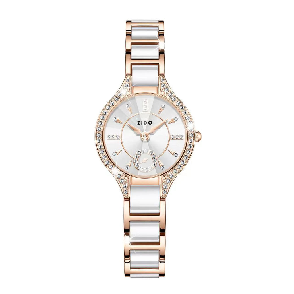 Reloj para Mujer, Marca de Lujo Retro, Resistente al Agua, con Incrustaciones de Diamantes, Acero Inoxidable de Alta Calidad, Reloj de Moda Femenino